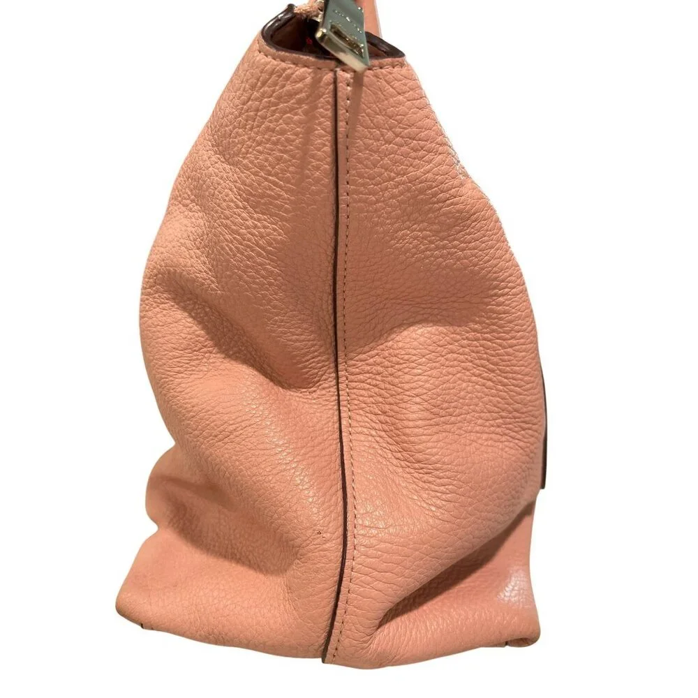 Coach Emma Leather Pink Pebbled Shoulder Tote Bag